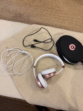 Beats by Dre On-Ear Headphones in White and Rose Gold